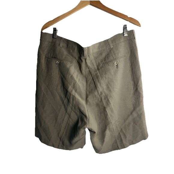Perry Ellis Portfolio Linen Blend Men’s Shorts Flat Front Brown Size 38 - Picture 2 of 7